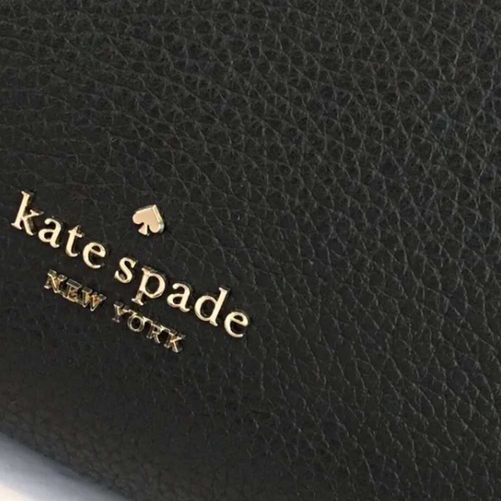 KATE SPADE LEILA MEDIUM TRIPLE COMPARTMENT SATCHEL SHOULDER BAG BLACK LEATHER - Picture 6 of 14